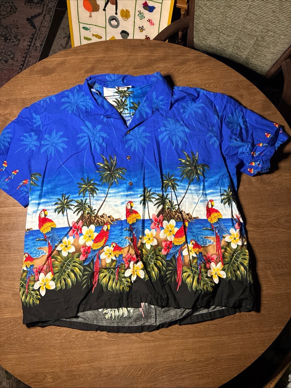 Pacific Legend Men's Hawaiian Aloha Shirt 4XL Button Front Short Sleeve